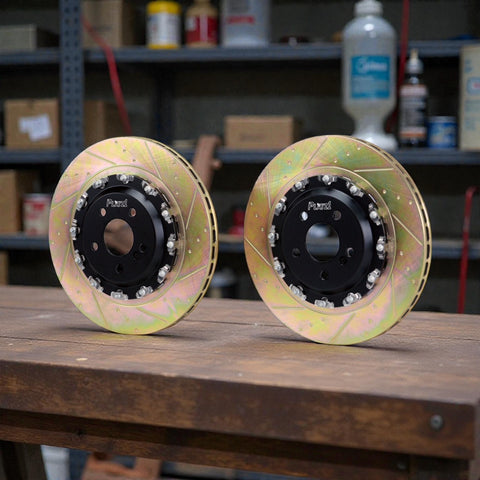 Platz1 360mm(14.17") REAR 2-PC Floating Brake Discs Upgrade for Benz GT63s 4-matic+ X290  --Cross Slotted and Dimpled Type
