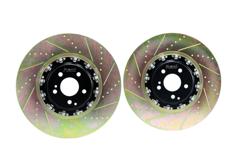 Platz1 390mm (15.35") Front 2-PC Floating Brake Discs Rotors Upgrade for Benz GT63s 4-matic+ X290  -- Cross Slotted and Dimpled Type