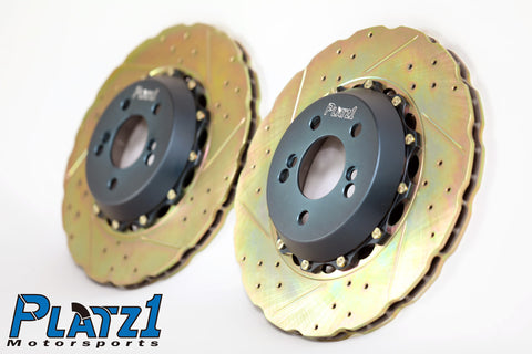 Platz1 Rear 370mm (14.57") 2-PC Floating Wave Disc Brake Rotor Upgrade for BMW M2 M3 M4